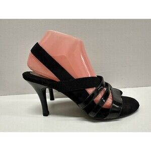 DeFlex Comfort Plus women size 8.5 black high heel slingback sandals
